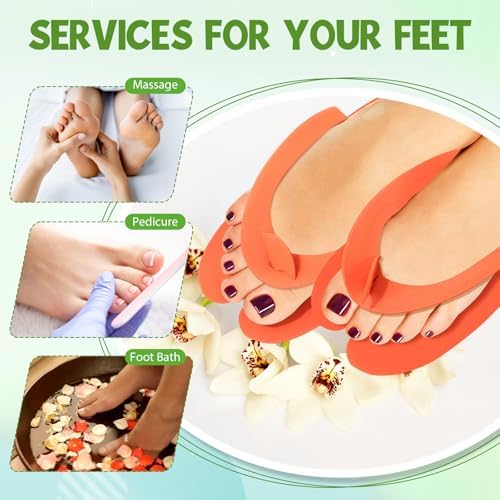 JaGely 100 Pair Disposable Pedicure Slippers Bulk Multicolor Flip Flop for Pedicure Anti Slip EVA Foam Spa Slipper Sandal Disposable Shoe Kit for Women Nail Bath Salon Party Supplies - Image 5