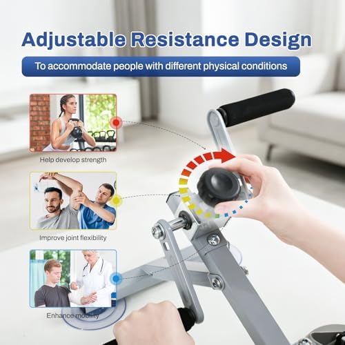 Arm Bike for Physical Therapy Table Top, Arm Exercise Equipment for Seniors, Portable Indoor Stroke Arm Recovery Device for Shoulder Wrist, Hand Cycle Exerciser - Image 3
