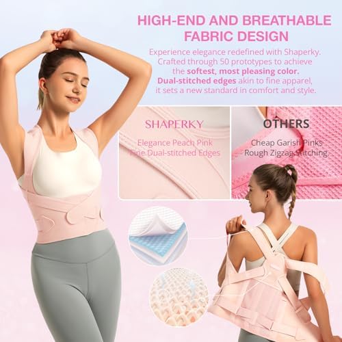 SHAPERKY Posture Corrector for Women for Support: Back Brace for Full Back Support - Adjustable Shoulder Straightener for Women and Men (Large) - Image 6