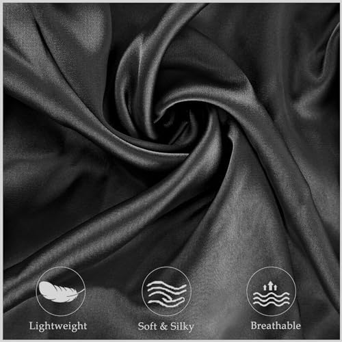 2 Pack Satin Pillowcase for Zelimun Cervical Pillow, Contour Pillow Case Cover, Soft Pillowcase Cover with Zipper (Black) - Image 3