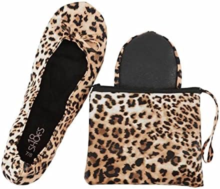 Shoes 18 Women's Foldable Portable Travel Ballet Flat Shoes w/Matching Carrying Case by Shoes8teen