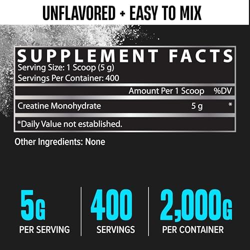 Nutrex Research Creatine Monohydrate Powder 400 Servings - Pure Unflavoured Micronized Creatine Monohydrate Supplement for Muscle Growth, Strength & Power - Clinically Tested - Image 3