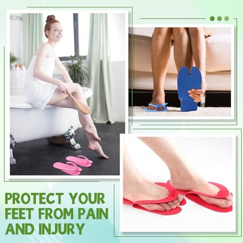 JaGely 100 Pair Disposable Pedicure Slippers Bulk Multicolor Flip Flop for Pedicure Anti Slip EVA Foam Spa Slipper Sandal Disposable Shoe Kit for Women Nail Bath Salon Party Supplies - Image 6