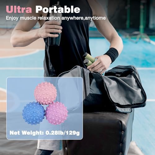 WOVTE Massage Lacrosse Ball Set for Sore Muscles, Shoulders, Neck, Back, Foot, Body, Deep Tissue, Trigger Point, Muscle Knots, Yoga and Myofascial Release - Image 7