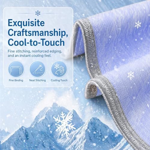 Cooling Blanket for Hot Sleepers - Lightweight Breathable Cool Cold Blanket - Keep Cool for Night Sweats, Soft Thin Ice Throw Blankets for Bed Couch Sofa, (Purple, 50"x70") - Image 7