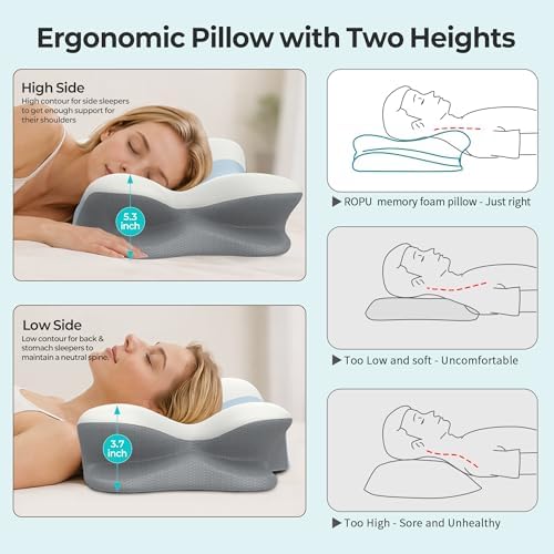 Cervical Neck Pillow - Contour Memory Foam Pillows for Pain Relief - Image 6