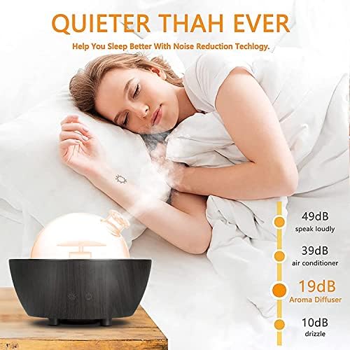 280ml Glass Essential Oil Diffuser Aromatherapy Diffusers Ultrasonic Cool Mist Humidifier with 2 Mist Modes & 7 Color LED Lights and Waterless Auto Shut-Off for Home Office Spa Bedroom,Dark Wood Grain - Image 3