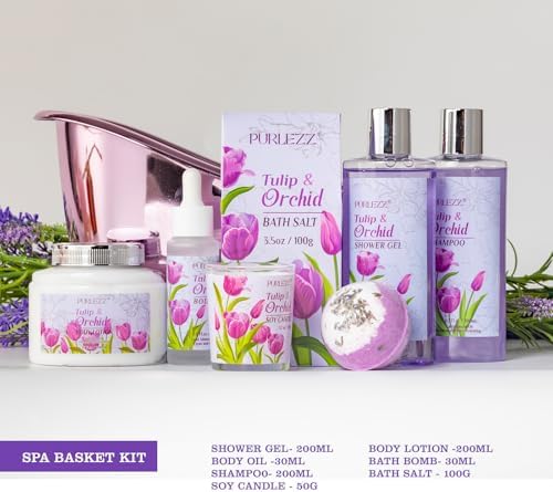 Tulip Orchid Spa Gifts Bath Kit for Women, 8Pcs - Image 6