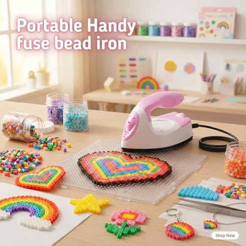 Honoson Mini Craft Iron with Charging Base Tiny,Light Pink,White - Image 4