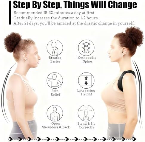 ISMA Posture Corrector for Women & Men, Adjustable Back Brace Posture Corrector, Upper Back & Shoulder Brace, Back Straightener for Better Posture, Breathable Clavicle Support for Everyday Wear - Image 7