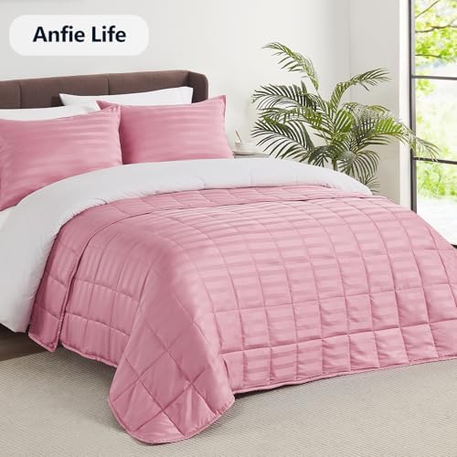 Weighted Blanket Twin Size (48"x72" 15lbs),Ultra Soft and Cozy Cooling Weighted Blanket Twin Size for Adult,Heavy Blanket with Machine Washable Soft Blanket, Pink - Image 5