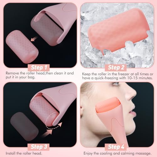 Fronnor Ice Roller for Face,Eyes,Facial Massager Tool,Soothing Skin Care Tool,Cooling Skincare Device for Puffiness,At-Home Spa Gift for Women(Pink) - Image 5