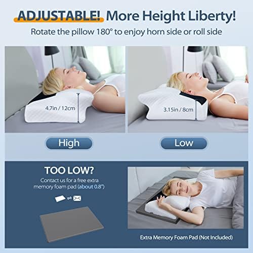 HOMCA Cervical Pillow, Ergonomic Memory Foam Neck Pillow for Pain Relief - Image 4