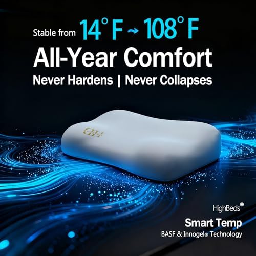 HighBeds Cervical Neck Pillow for Neck Pain Relief- Memory Foam Pillow for Side and Back Sleepers, BASF Support with Ergonomic Pillow(Grey) - Image 6