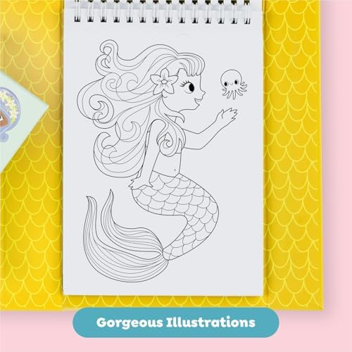 Tiger Tribe Coloring Set - Mermaids, Activity Set for Kids, incl. Stickers & Markers Portable Storage Box, Perfect for Travel, Great Gift - Image 5