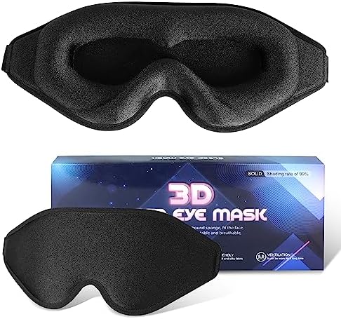 Sleep Mask for Lash Extensions, 3D Memory Foam (Black, 1pcs) by QUWOLACE