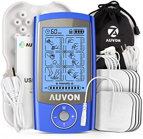 AUVON 24 Modes TENS Unit Muscle Stimulator for Pain Relief, Premium Pads by AUVON