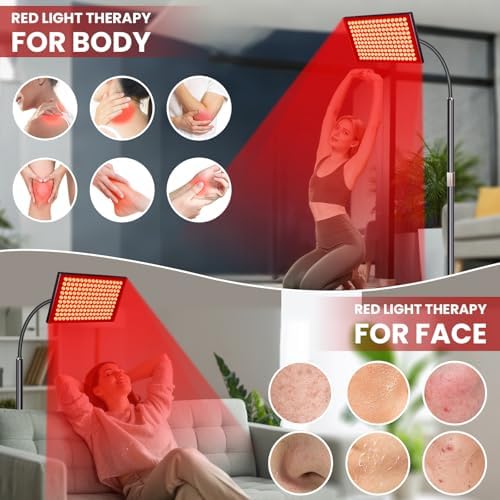SAVlLER Red Light Therapy Panel, 160 LED Dual Wavelength Lamp with Stand - Image 2