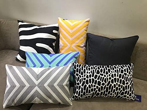 Decorative Pillowcase Zebra Animal Stripe Dark Gray Black and White Embroidered Decorative Throw Pillow Cover 17x17 inch Grey Black 1pc Modern Pattern Animal Stripes 43x43cm - Image 6