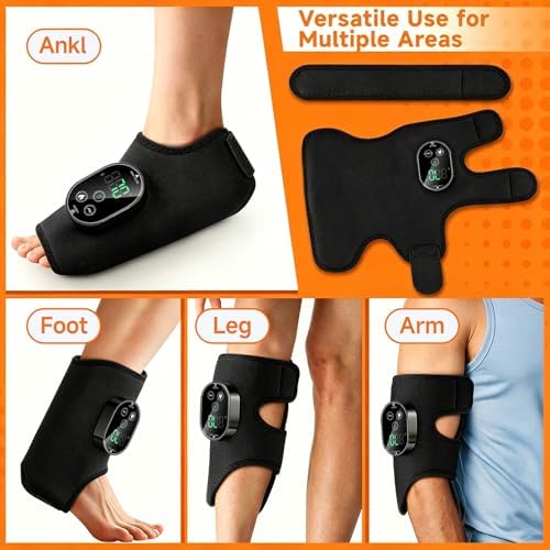 ZBK Cordless Foot Massager for Neuropathy,Ankle Massager for Pain Relief, Ankle Heating Pad Plantar Fasciitis Relief, with Heat, 6 Heat Levels & 3 Massage Modes with Timer (Black) - Image 5