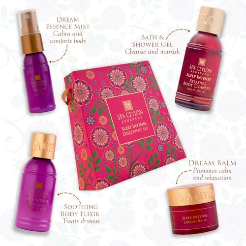 Spa Ceylon Ayurveda Sleep Intense Discovery Set – 4-Piece Natural Calming Gift Set with Neroli, Lavender & Ylang Ylang – Body Cleanser, Body Elixir, Dream Mist & Dream Balm - Image 4