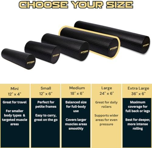 Fitizen Foam Roller – Muscle Massage Rehab Stiff Back Pain Physical Therapy Deep Tissue Firm Exercise Equipment Home Gym Stress Yoga Pilates for The Fit Citizen by FitNation - Image 2