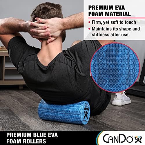 CanDo Premium Blue Marble EVA Foam Roller for Muscle Restoration, Massage Therapy, Sport Recovery and Physical Therapy 6" x 12" Round - Image 5