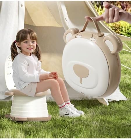 Travel Potty Seat for Toddler，Foldable Car Potty for Toddler, Portable Toilet Seat for Kids with Potty Liners, Absorbent Pads, Portable Potty Seat for Toddler Travel, Camping And Outdoor Use by AKIMRABY