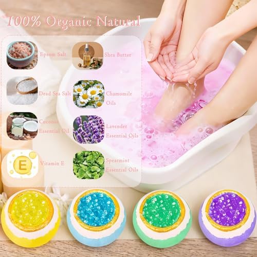 Bath Foot Bombs, 20 Pack Foot Soak with Bath Salt. Organic Natural Handmade Aroma Pure Essential Oil Bubble Foot Balls for Foot Callus, Dry Cracked, Stubborn Foot Odor Scent. - Image 3