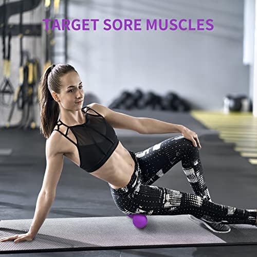 5BILLION FITNESS Peanut Massage Ball,Double Lacrosse Ball and Mobility Massage Ball for Physical Therapy - Deep Tissue Massage Tool for Myofascial Release, Muscle Relaxer, Acupoint Massage (Purple) - Image 3