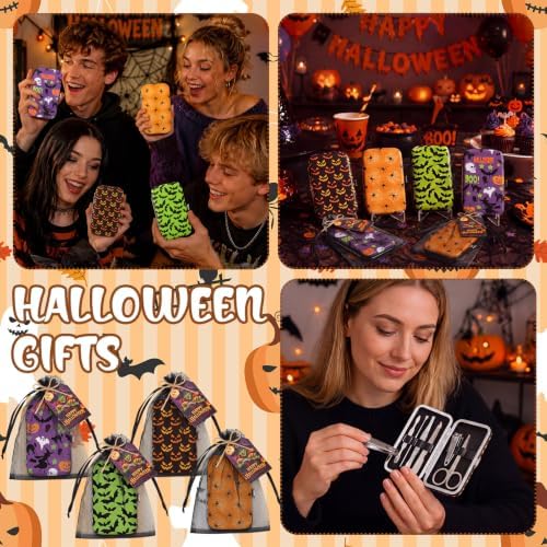 12 Sets Halloween Manicure Set Gifts Bulk with Bags Cards for Women - Image 5