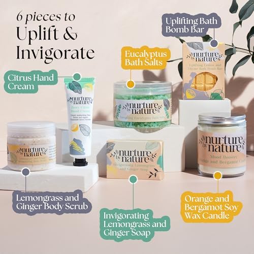 Nurture by Nature Spa Gift Set for Women - 6 Piece Vegan Self Care Kit - Image 3
