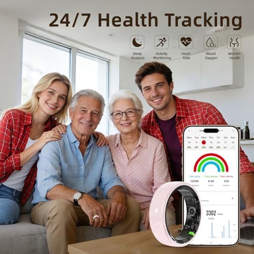 Ceramic Smart Ring for Women, Pink Fitness & Sleep Tracker, #10 - Image 3