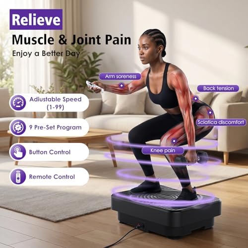 Homesy Vibration Plate Exercise Machine Shake Plate for Lymphatic Drainage - Image 4