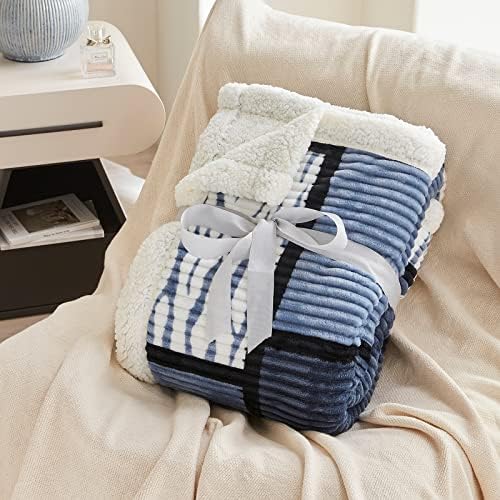 Gracelife Sherpa Fleece Throw Blanket for Couch, Fluffy Plush Warm Fuzzy Blanket for Women and Men, Cozy Thick Soft Twin Blanket for Bed, Black-White, 60x80 Inches - Image 5