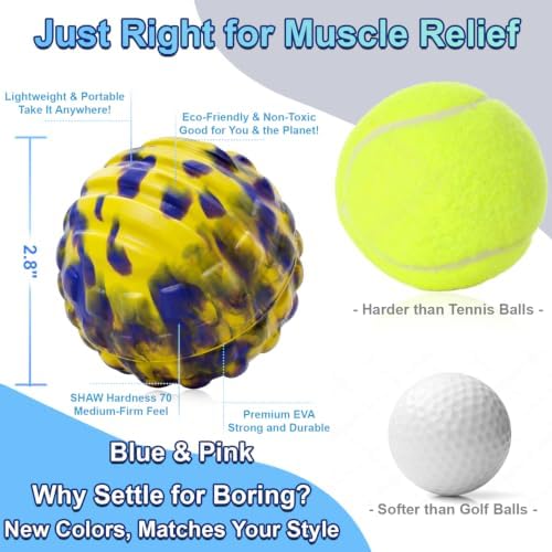 Deep Tissue Massage Ball for Exercise & Recovery - SGS Certification - Targets Back, Shoulder, Legs&Feet - Relieves Muscle Knots, Joint Pain&Tightness, Pressure Point Therapy- Myofascial Release Ball - Image 3