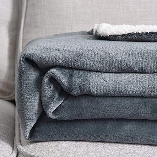 NANPIPER Sherpa Blanket Twin Warm Bed Blanket for Winter Cozy Soft Fuzzy Couch Throw Flannel Fleece/Wool Like Reversible Plush Blanket (Grey Twin Size 60"x80") - Image 6