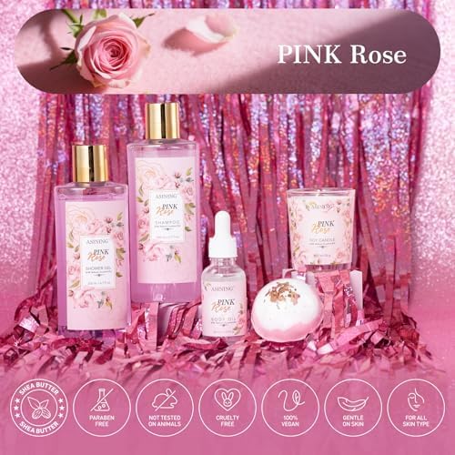 Bath and Body Gifts for Women 8pcs Relaxing Rose Spa Gift Set for Women - Image 3