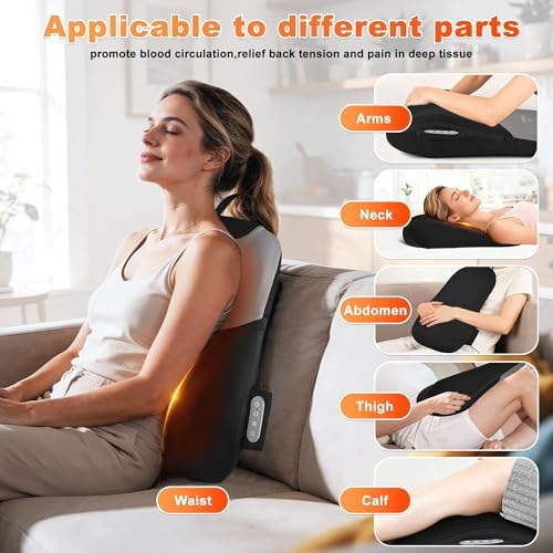Neck and Back Massager with Heat, Rolling Up and Down Shiatsu Back and Neck Massager with Heat, 4D Kneading and Car Adapter for Home, Office and Car use, Gifts for Men and Women - Image 6