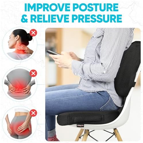 FORTEM Seat Cushion & Lumbar Support for Office Chair, Wheelchair, Car - Image 5