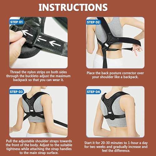 Posture Corrector for Women, Back Straightener for Men, Upper Back Support Brace, Adjustable Shoulder Corrector for Improving Back and Neck Posture Relief Pain - Image 6