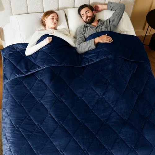 L'AGRATY King Size Weighted Blanket for Adults 15lbs, 80"x87" Cooling by LAGRATY
