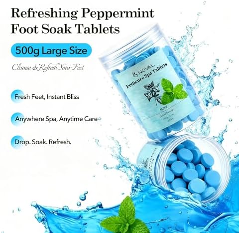 NOVAL Mint Pedicure Spa Tablets, 500g – Fast-Dissolving Foot Soak for Refreshing, Moisturizing & Cleansing Care - Image 2