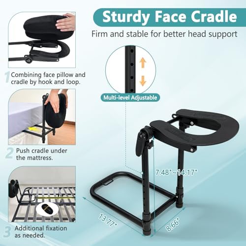 Mattress Top Massage Kit, Massage Headrest Face Pillow for Bed Mattress, Massage Face Cradle Cushion Bed Massage Head Holder, Adjustable Massage Attachment for Mattress, Eye Surgery Recovery Equipment - Image 5