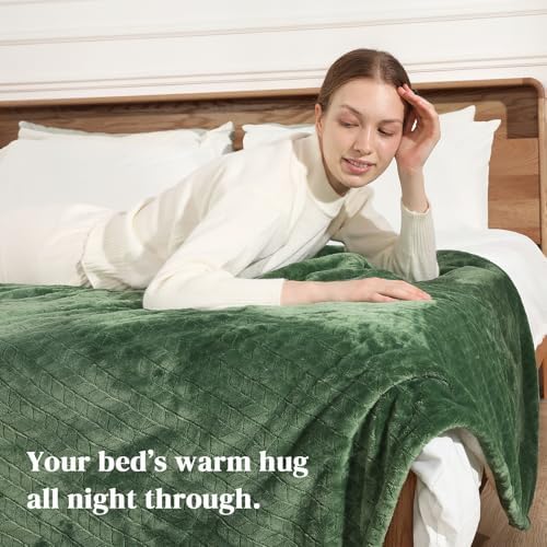 King Heated Blanket 90"x100" King Electric Blanket with Dual Controls,Green - Image 7