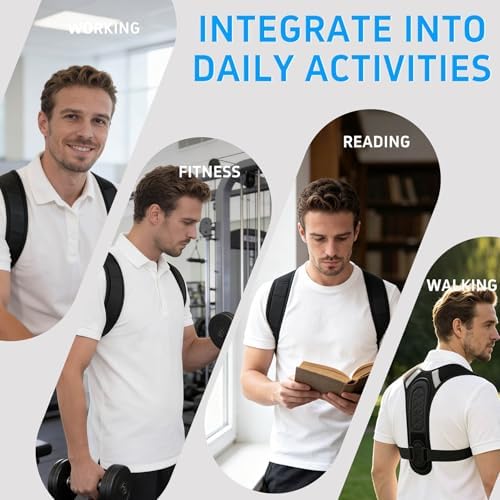 Back Brace Posture Corrector for Women Men Shoulder Support Straightener Pain Relief Upper Spine Hunchback Thoracic Device Plus Size Straps Correction Fixer Trainer Best Straight Black Large/X-Large - Image 7