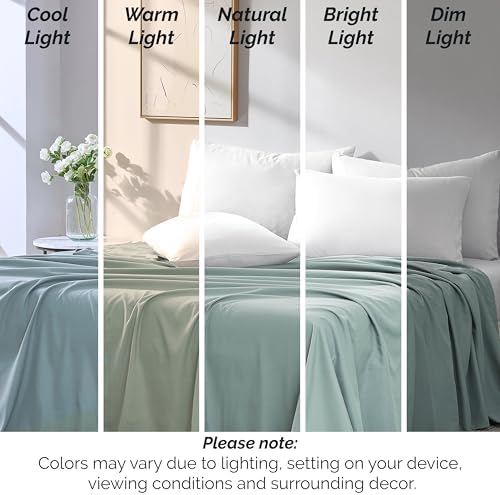 Steel Blue Flat Sheet Only King Size Top Sheet California King 132x110 - Image 6