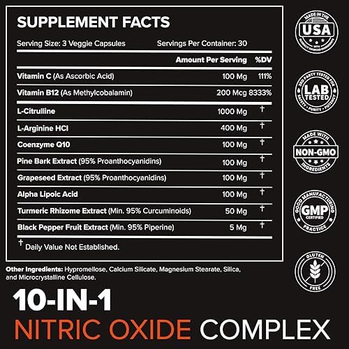 Peak Flow 10-in-1 Nitric Oxide Supplement for Men & Women - Image 3