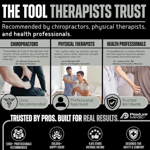 PostureMedic Plus Strength Dynamic Posture Corrector for Athletes – High Resistance Training System for Performance & Recovery – Professional Grade Posture Trainer for Men & Women - Size L (Silver) - Image 5