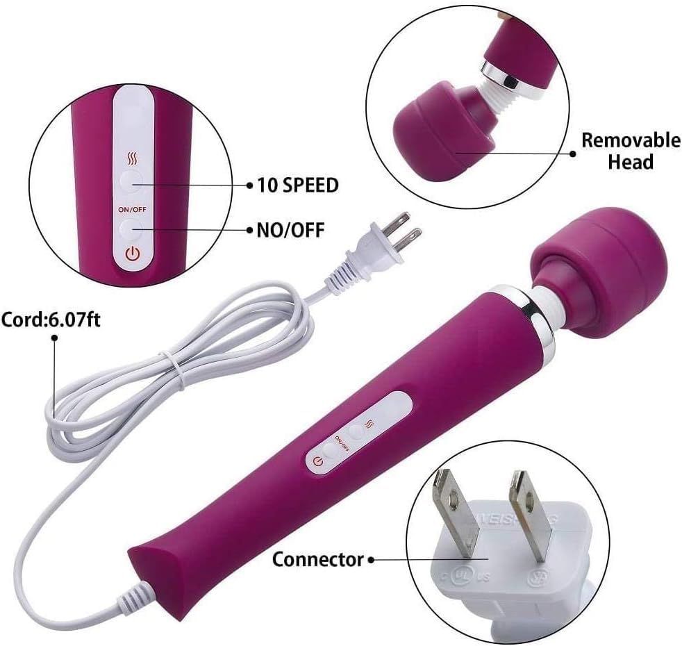 Power Massager Big Tool Electric Foot Neck Back Hand Leg Arm Shoulder Massage Aches Sports Recovery for Women (Purple) - Image 3